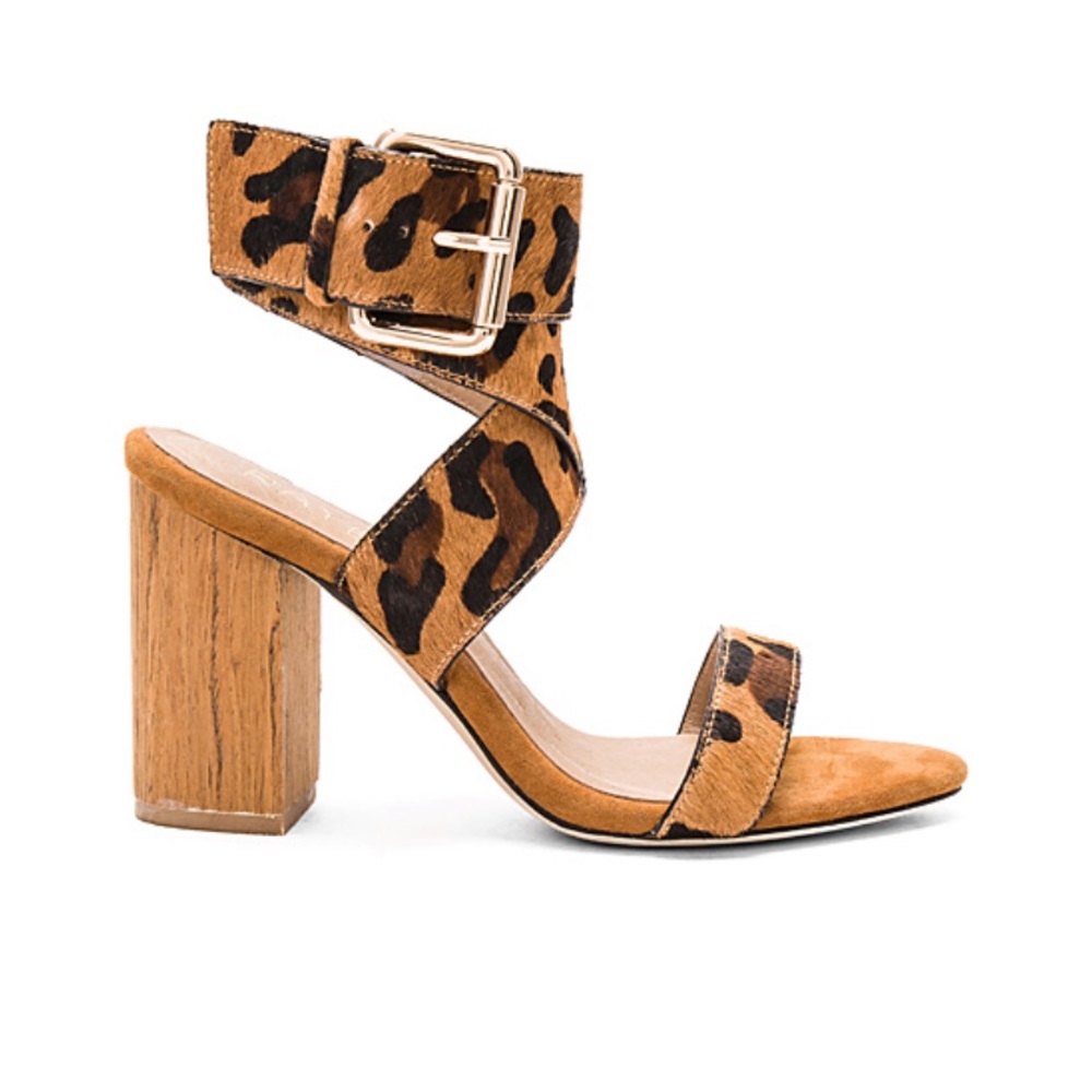RAYE revolve leopard cow hair heel